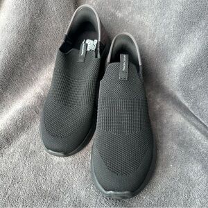 Skechers Boys Black Knit Slip-On Sneakers